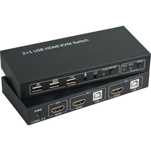 2×1 USB HDMI KVM Switch 4K2K WITH HOTKEY