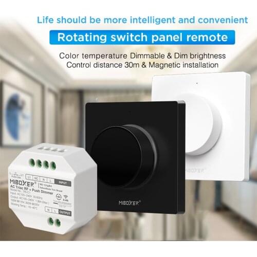 Miboxer K1 TRI-C1 Rotating Switch Panel Remote+AC Triac RF Push Wifi Dimmer Switch Brightness Color Temperature for LED Buld