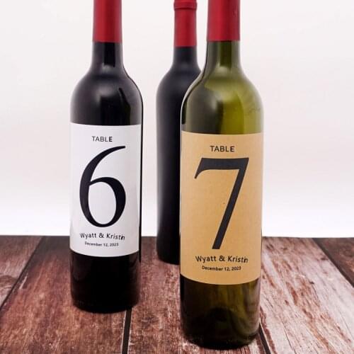 9x12.7cm Wine Wrappers Personalized Couple Name Wine Bottle Labels Stickers DIY Wedding Decoration Custom Party Supply