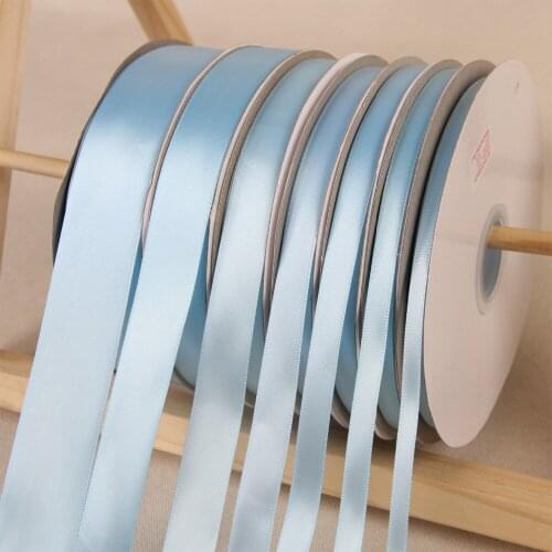 Sky Blue 100Yards/91Meters Polyester Ribbon Wedding Party Christmas Home Decoration Cake Gift Box Wrapper Hand DIY Accessories