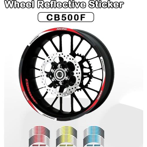 Strips Motorcycle Wheel Tire Stickers Car Reflective Rim Tape Motorbike Bicycle Auto Decals FOR HONDA CB500F