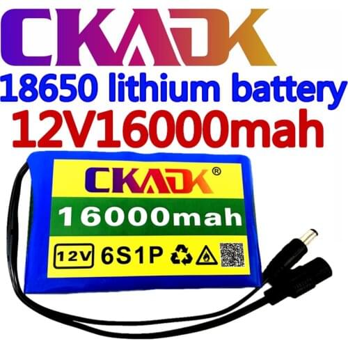 Portable Super 12V 16000mah battery Rechargeable Lithium Ion battery pack capacity DC 12.6v 16Ah CCTV Cam Monito