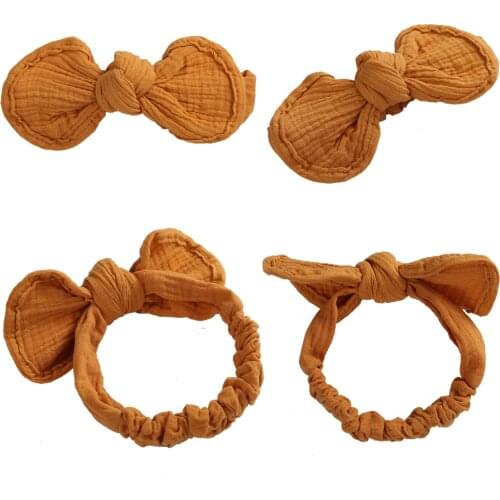 Lovely Girls Bows Elastic Hairbands Cotton Bow Rabbit Ears Headband For Children BabyTurban Fashion Hair Accessories For Girls