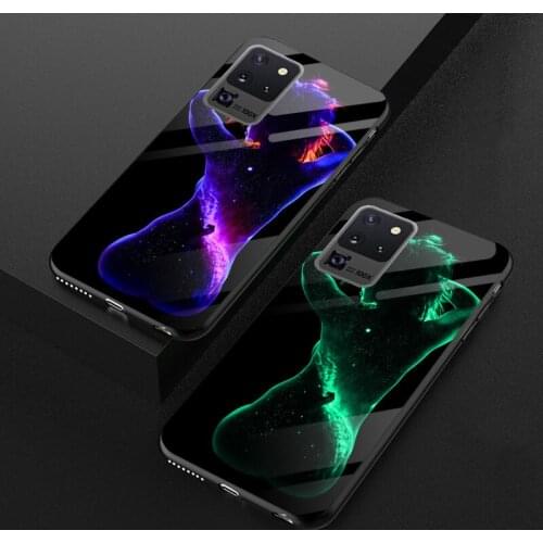Luxury Luminous Glass Case For Samsung Galaxy S20 Ultra S11 Plus Body painting TPU Silicone Cover For Samsung S11E