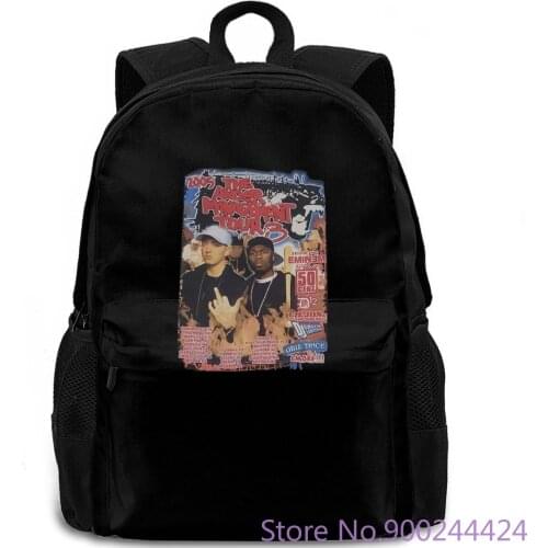 S-3XL Eminem 50 Cent Anger Management Tour 2005 HIP HOP RAP S-3XL Logo Quality Print New Summer Style backpack