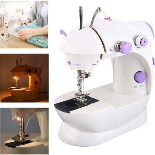 Sewing Machines Portable Mini Electric Household Crafting Mending with Foot Pedal Cutter Light for Home Beginners Kids Knitting