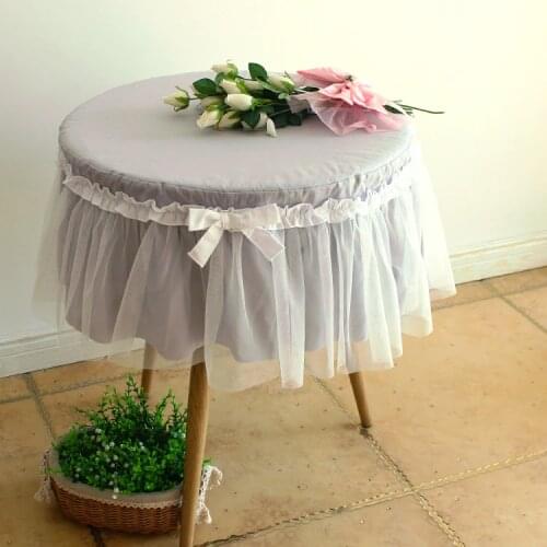 Cotton lace fabric princess pink/purple/gray lace bow table cover tablecloth lace tassel length:25cm
