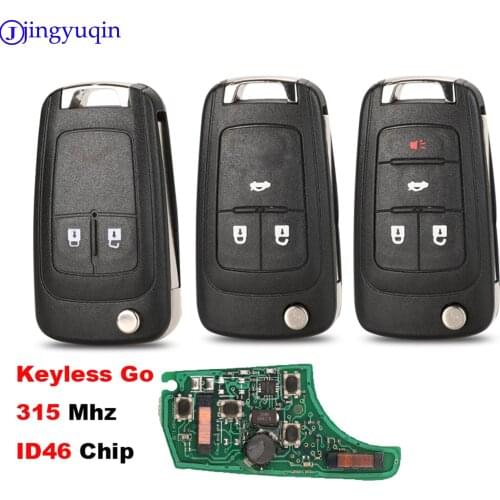 Jingyuqin Keyless Go Car Full Smart Remote Flip Key for Chevrolet Cruz Aveo Camero Malibu Buick Verano Encore 315Mhz ID46 Chip