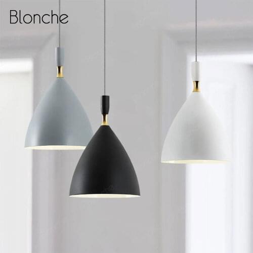 Modern Iron E27 Hanging Lamp Multi Color Nordic Lamp Home Pendant Lights for Dining Room Kitchen Cafe Bedroom Led Light Fixtures