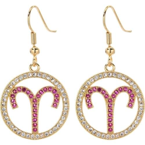 Korean fashion high quality micro-set Aries zircon earrings women / girls sweet romantic jewelry earrings wholesale ER-409