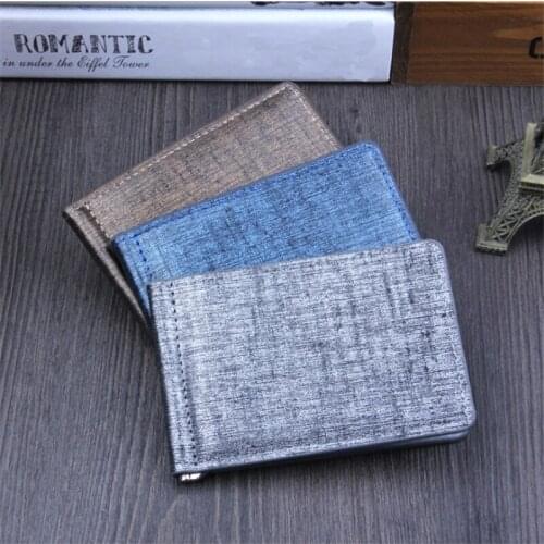Magic Male Money Clips Luxury Brand Famous ID Credit Card Visiting Cards Wallet Men Bifold Business PU Leather Wallet