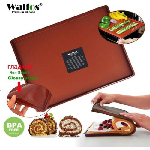 WALFOS FOOD GRADE Silicone Baking Mat DIY Multifunction Cake Pad Non-Stick Oven Liner Swiss Roll Pad Bakeware Baking Tools