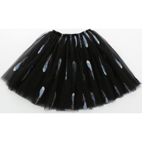 2020 Black Fashion Baby Kids Girls Princess Party Dance Ballet Tutu Skirts tule skirt girls children skirt Feather pattern