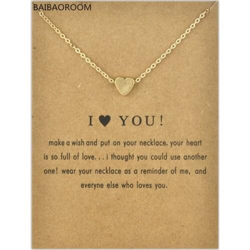 12pcs Fashion Jewelry I Love You Heart Love Pendant Necklace For Women Girl Gift