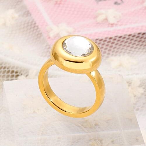 Rose Gold Crystal Engagement Ring For Women