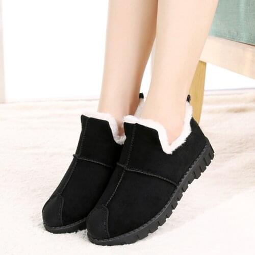 Snow Boots Women Suede Ankle Flats Winter Warm Winter Short Boots Suede Boots Suede Shoes New Fashion