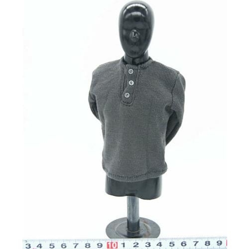 1/6th WWII German Gray Round Neck Sweater Model for 12" Action Figure