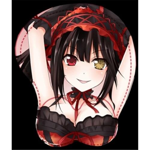 Anime Cartoon DATE A LIVE Tokisaki Kurumi 3D Chest Mouse Pad Wrist Rest Mat Cosplay Prop Decor for Men Women Gift 1pcs