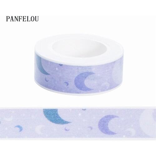 10M*15mm Purple moon stickers Washi Masking tape Quality good price HOT sell DIY Scrapbook Embellishments Decoration