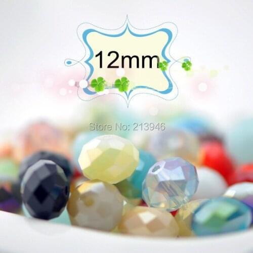 12*10MM 120Pcs/Pack Mixed Colors Roundle Pressed Glass Crystal Loose Bead Jewellery Beads