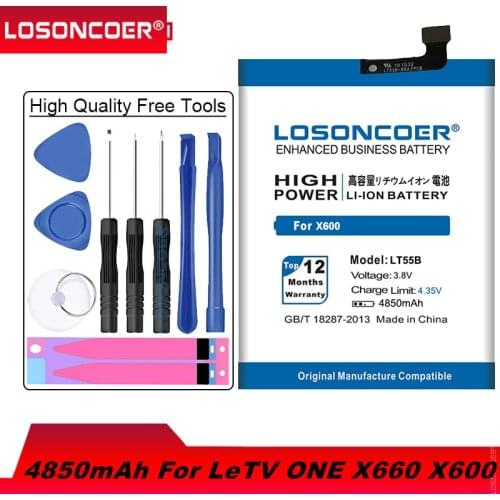 LOSONCOER 4850mAh LT55B Battery For LeTV ONE X660 X600 Le 1 Battery