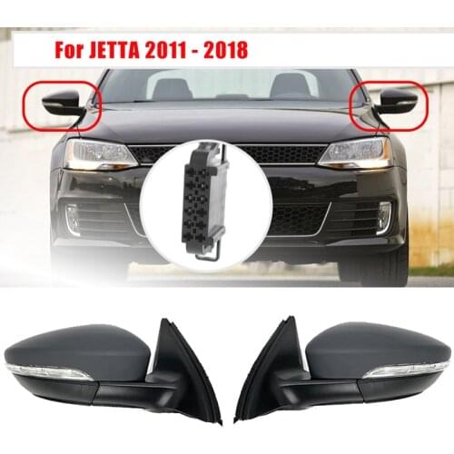 Rear View Mirror Assembly Power Glass Heated Turn Signal 6 Wires for JETTA 2011 - 2018