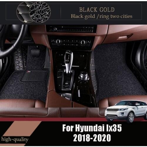 For Hyundai Ix35 2020 2019 2018 Luxury Double Layer Wire Loop Car Floor Mats Carpets Auto Accessories Waterproof Decoration Rugs