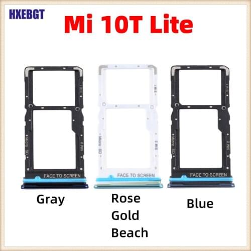 For Xiaomi Mi 10T Lite 5G New Sim Card Tray SD Memory Card Slot Holder Adapter Smartphone Repair Parts