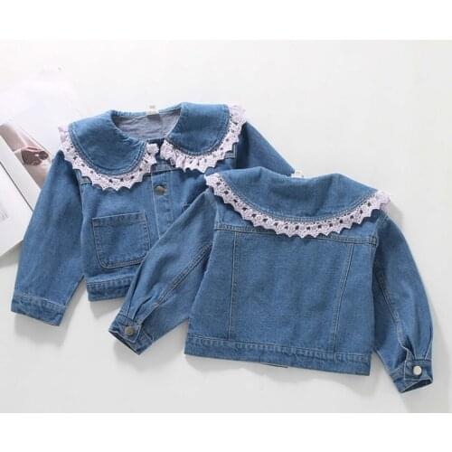 Girls Denim Coat Embroidery Coat Girl Spring Autumn Childrens Coat Casual Style Childrens Clothes For Girls