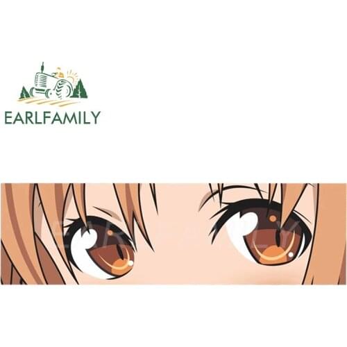 EARLFAMILY 15cm x 4.4cm Asuna Eye Slap Sticker Car Styling Vinyl Decal Cartoon Classic Window Bumper Trunk Car Stickers