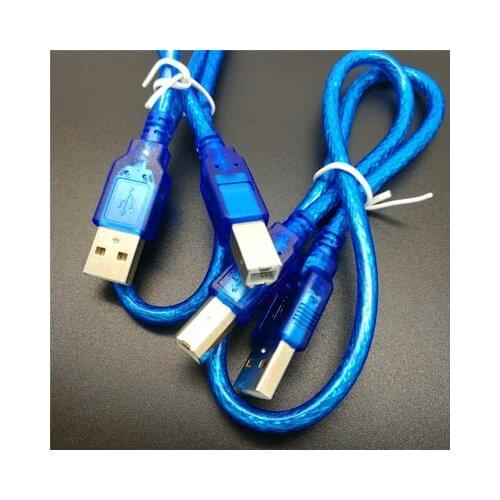 50CM Blue USB 2.0 Type A Male to Type B Male Power Data Transmission Cable For Arduino