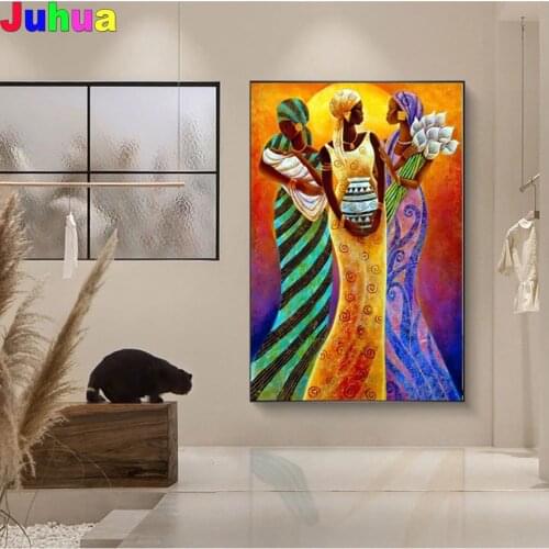 African Woman Portrait DIY diamond painting full square/round drill mosaic diamond embroidery gift home decor drop shipping