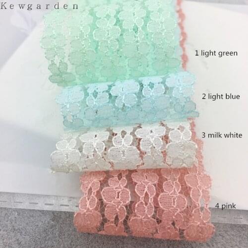 Kewgarden 40mm 4cm Lace Yarn Ribbon Handmade Tape DIY Bowknot Accessories Laciness Satin Ribbons 6m/lot
