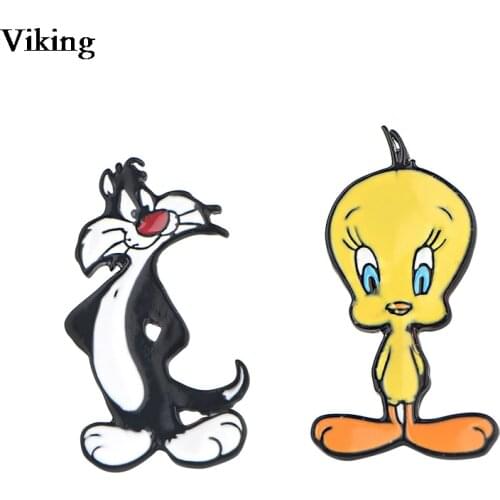 Funny Cat Pins Cartoon Enamel Brooches Cute Duck Badges Collar Lapel Pin Backpack Clothing Brooches Gifts for Family G0824