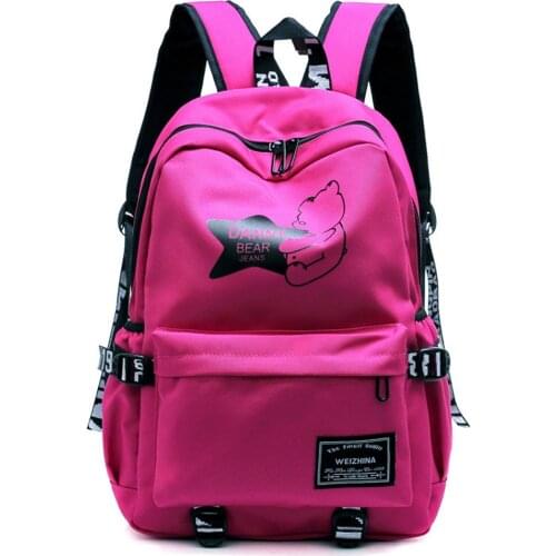 Men Letter Printed Laptop Backpack Female Nylon Travel Schoolbag Casual Rucksack Student School Bags for Teenage Girls BackPacks