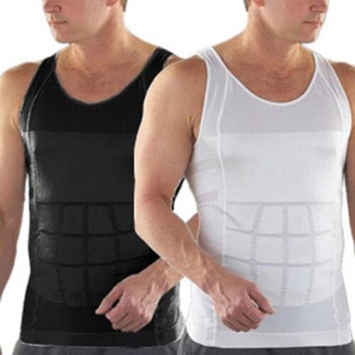 2020 Men Slimming Body Shaper Tummy Shaper Vest Slimming Underwear Corset Waist Waist Cincher Men Bodysuit Dropshipping