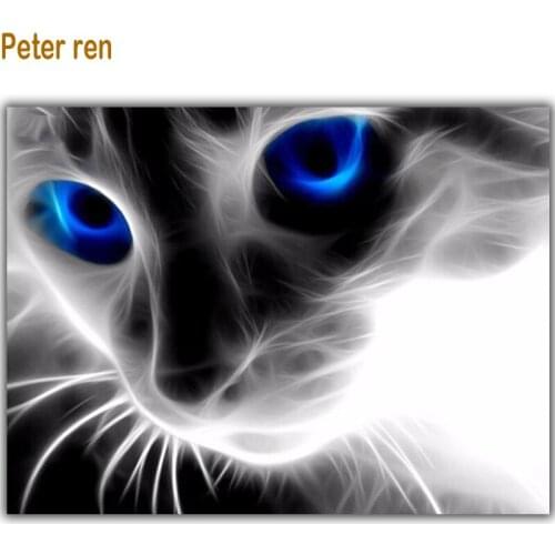 Art diy diamond embroidery blue-eyed cats handmade diamond painting cross stitch kits 5d diamond mosaic patterns rhinestones