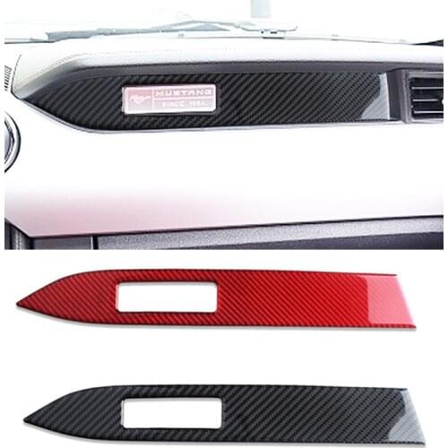 Carbon Fiber Sticker Car Dashboard Instrument Decoration Strip Interior Trim Frame For Ford Mustang 2005-2022 Accessories