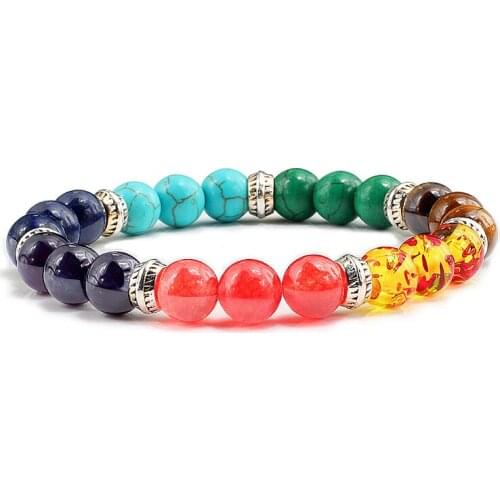 Natural Stone Beads 7 Chakra Bracelets for Women Men Healing Balance Buddha Reiki Prayer Yoga Bracelet Best Friend Jewelry Gifts