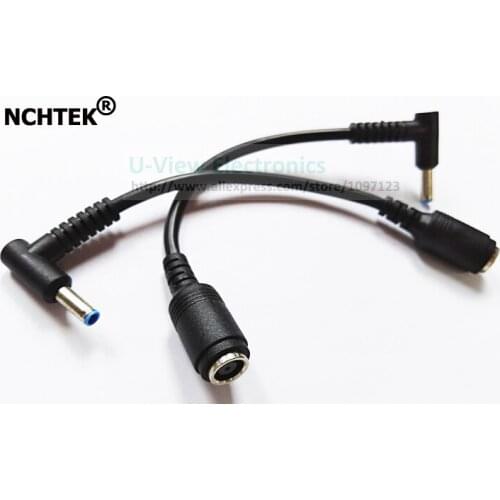 NCHTEK DC Power 7.4x5.0mm Female To 90 Degree Angled DC 4.5x3.0mm Male Central Pin Adapter Connector Cable/Free Shipping/10PCS