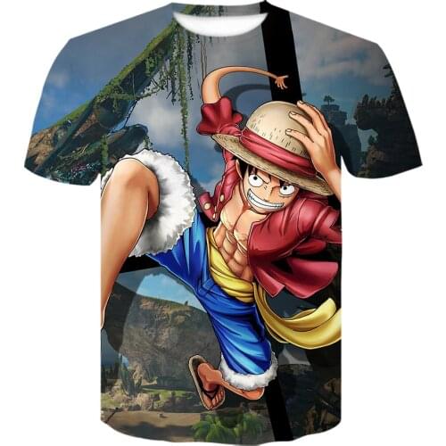 2021 New One Piece Luffy 3D Printed T shirt Men Women Casual Streetwear tshirt anime round neck t shirt Breathable Top Tees