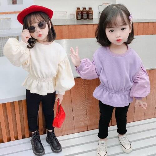 Autumn 2021 new long-sleeved doll shirt girls wei clothing in the big childrens fashion Korean top girl clothes