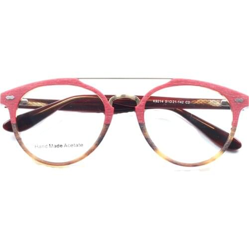 Men Round Double Bridge Glasses Optics Frame Prescription Glasses Frames Women Optical Eyewear Red Tortoise Eyeglasses Frames