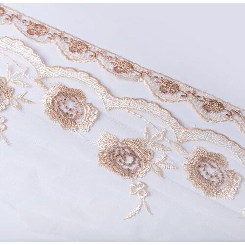 Cusack 2 meters 18 cm Mesh Embroidered Tape Lace Trim Ribbon for Home Textiles Curtains Sofa Covers Trimmings Sewing Lace Fabric
