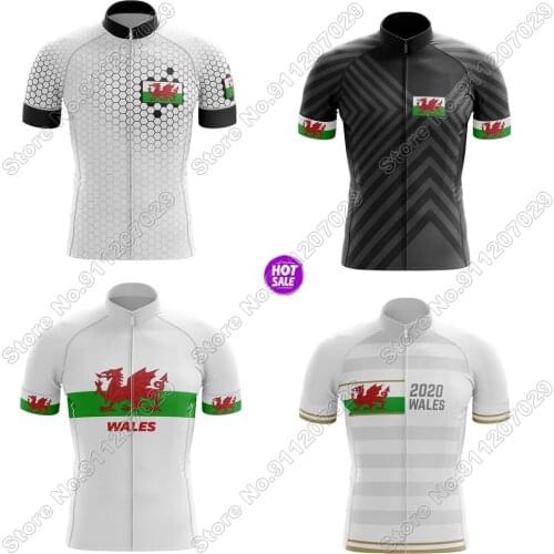 Wales State 2021 USA Men Cycling Jersey Short Sleeve Summer Cycling Clothing Road Bike Shirts Bicycle Tops MTB Wear Maillot