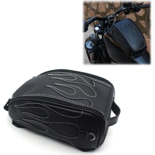 Toolkit Bag Leather Motorcycle Tank Cover Panel Bag Magnetic Motorcycle Saddle Bag Professional