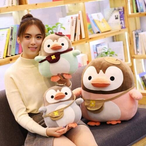 Fat Kawaii Penguin Plush Toys Soft Cartoon Animal School Penguin Stuffed Doll Nap Pillow Chair Cushion Kids Birthday Best Gifts