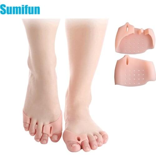 2pcs Soft Front Palm Pad Breathable Toe Separator Foot Care Pain Relief Three-hole Forefoot Pad Foot Skin Care Tool Cushion Gel