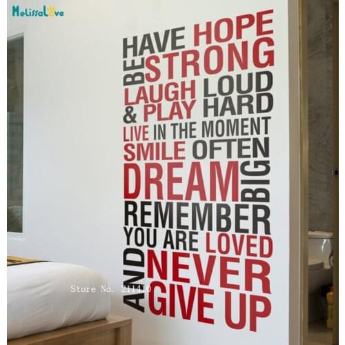 Have Hope And Be Strong Motivational Office Conference Room Corporate Wall Art Sticker Studio Decor Vinyl YT3602