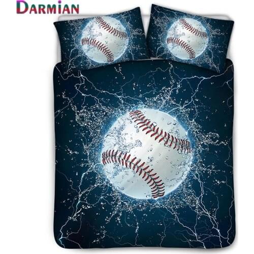 DARMIAN Children Room 3D Baseball Printed Bedding Set Quilt Cover and Pillowcase Single Double Queen King Three-piece Set New